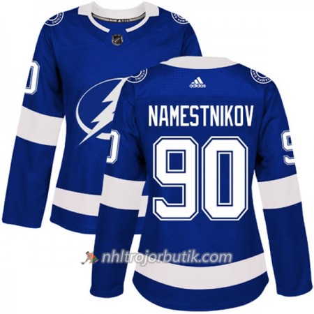 Dame Ishockey Tampa Bay Lightning Tröja Vladislav Namestnikov 90 Adidas 2017-2018 Blå Authentic
